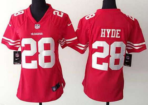 Women's San Francisco 49ers #28 Carlos Hyde Nike Red Game Jersey