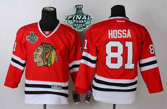Youth Chicago Blackhawks #81 Marian Hossa 2015 Stanley Cup Red Jersey
