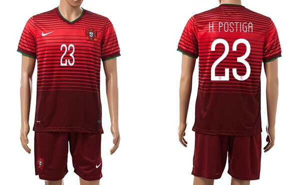 2014 World Cup Portugal #23 H.Postiga Home Soccer Shirt Kit